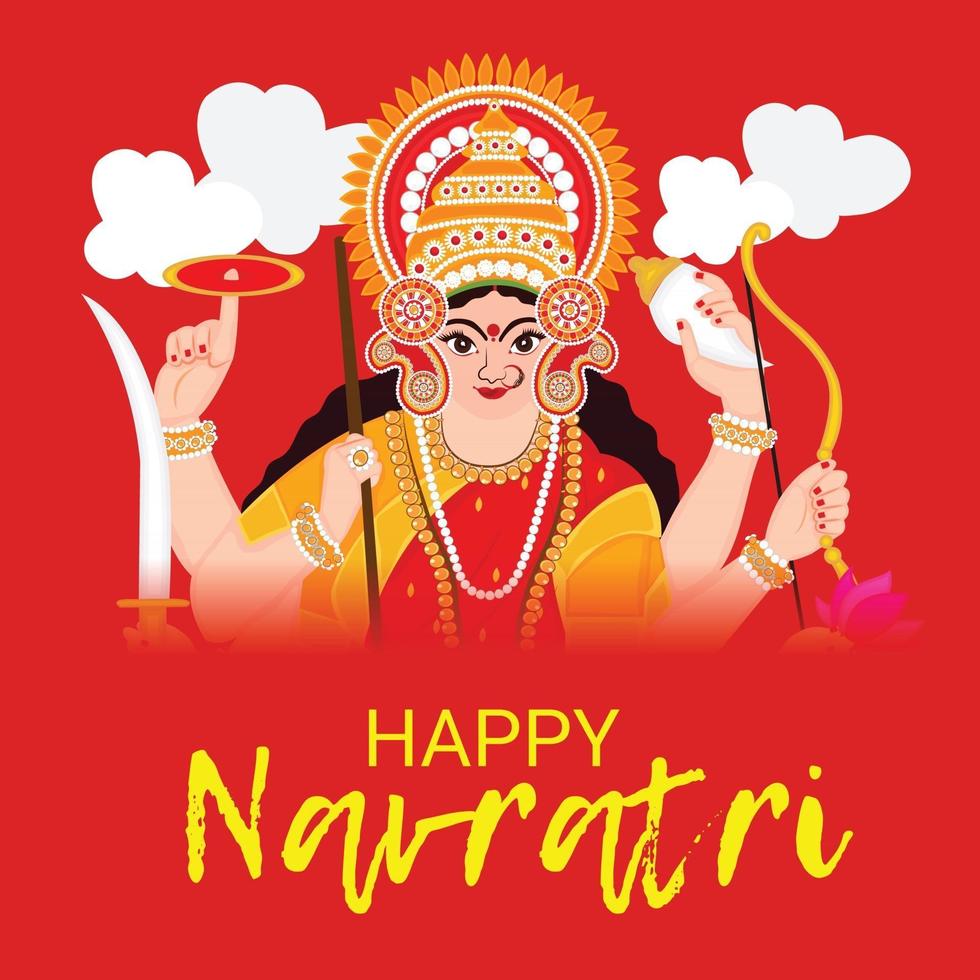 ilustración vectorial de un fondo para la feliz celebración navratri vector