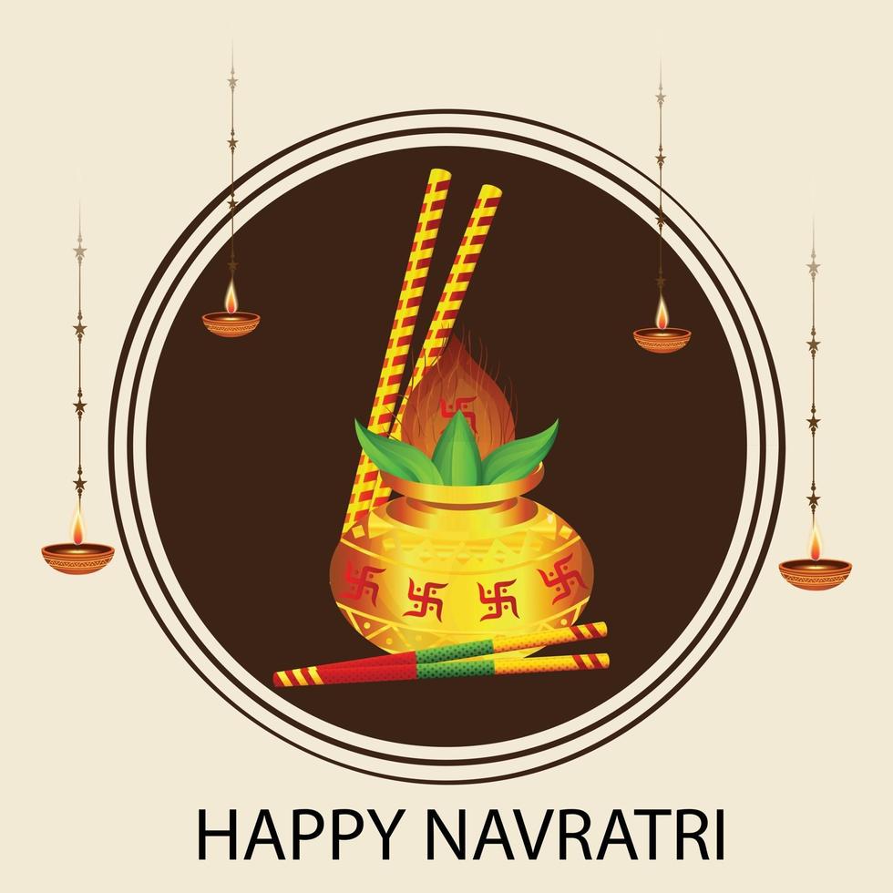 ilustración vectorial de un fondo para la feliz celebración navratri vector