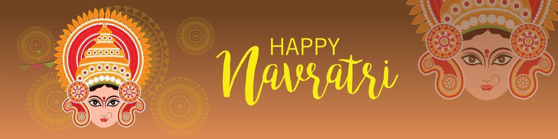 ilustración vectorial de un fondo para la feliz celebración navratri vector