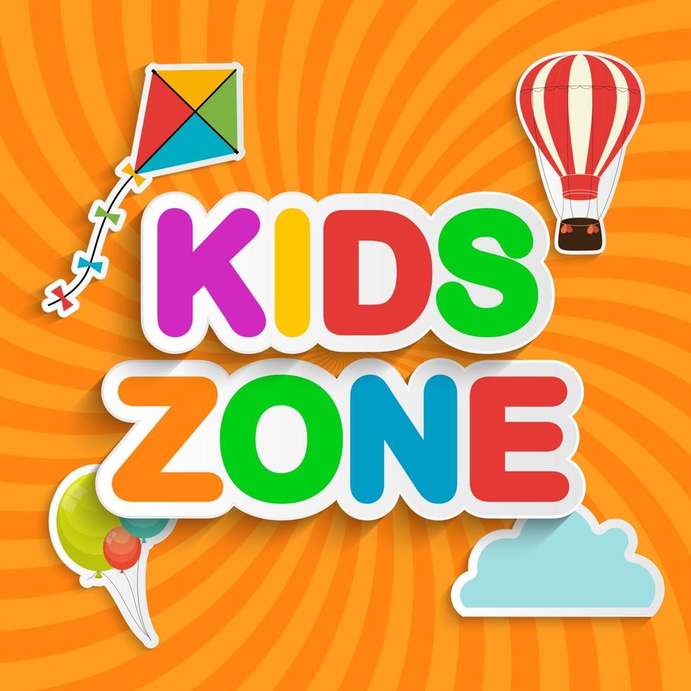 Abstract Kids Zone background vector