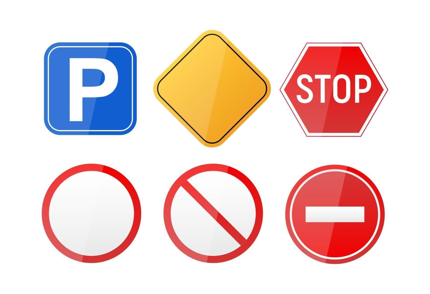 Road warning sign  traffic regulatory template vector