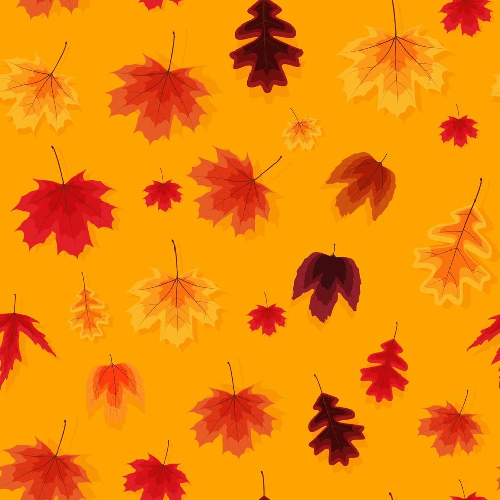 Autumn Leaves Seamless Pattern Background vector