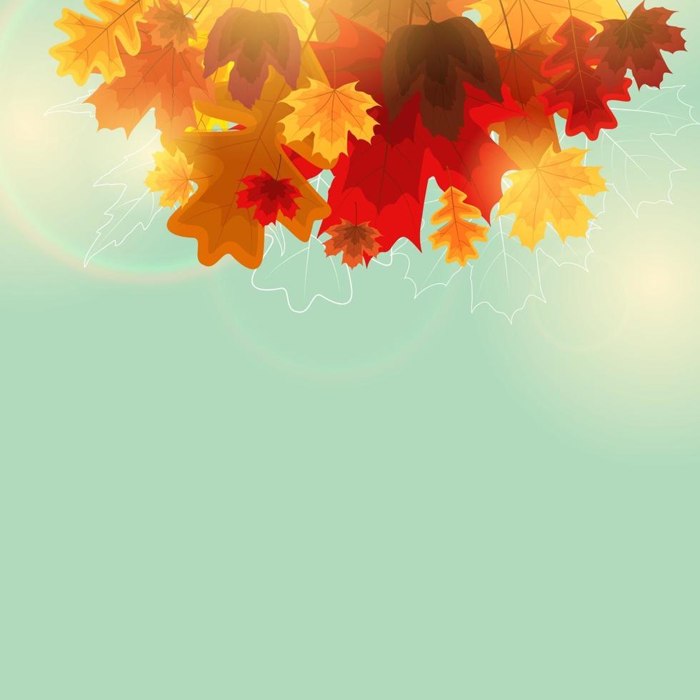 fondo de banner de hojas de otoño brillante vector