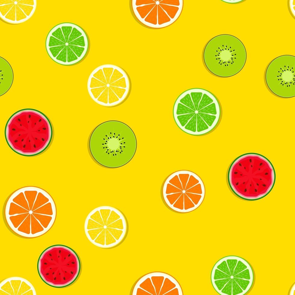 Abstract Seamless Pattern Background with Fresh Fruits vector