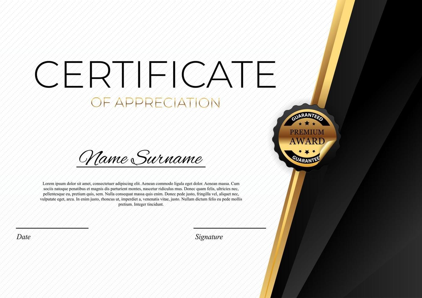 Certificate template Background Award diploma design blank vector