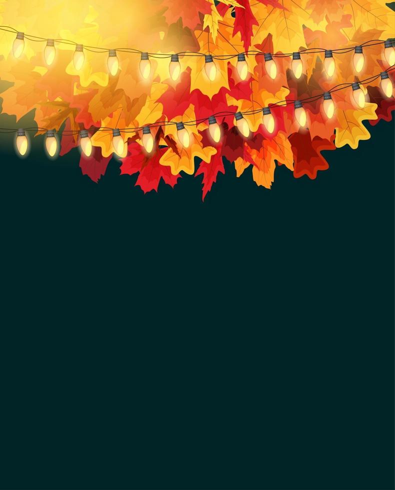 Shiny Autumn Leaves Banner Background vector