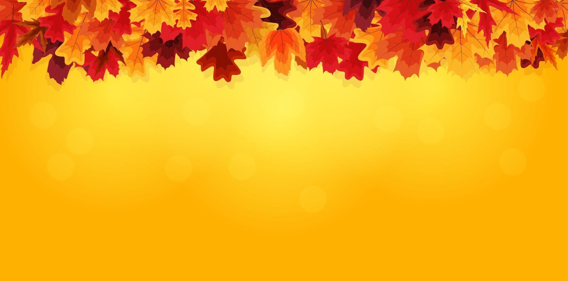 fondo de banner de hojas de otoño brillante vector