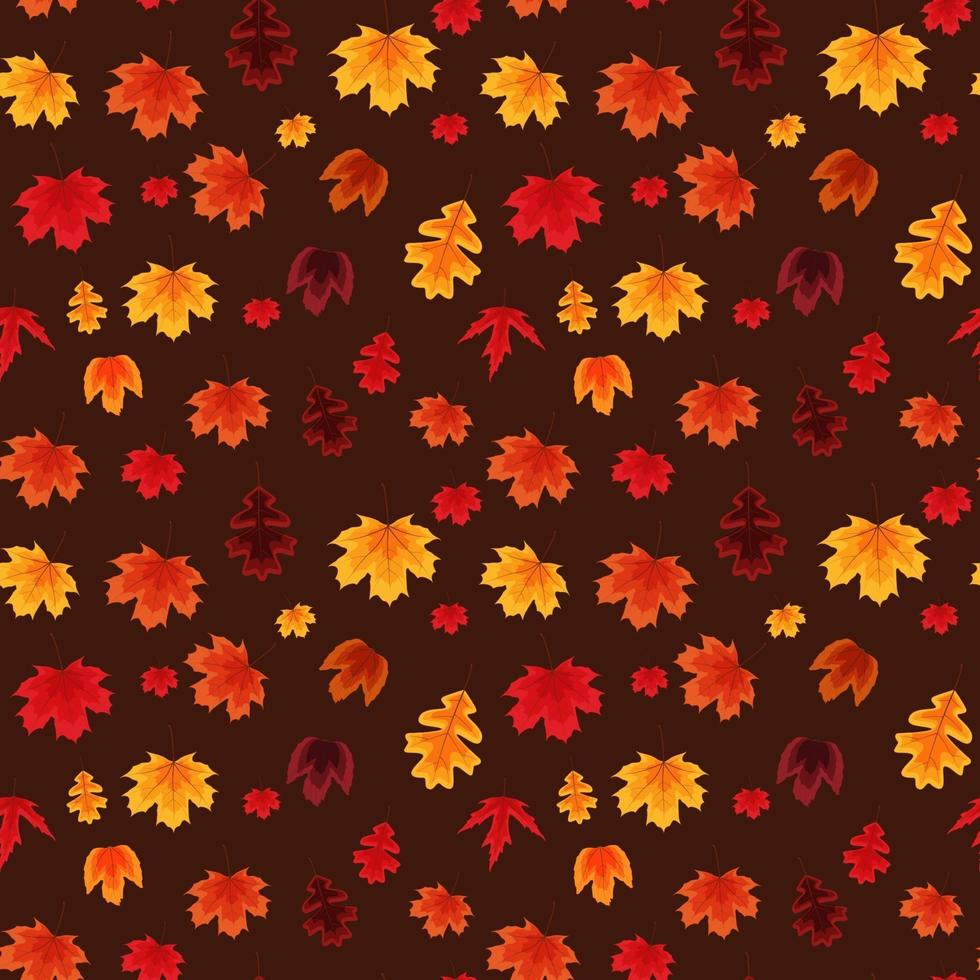 Autumn Leaves Seamless Pattern Background vector