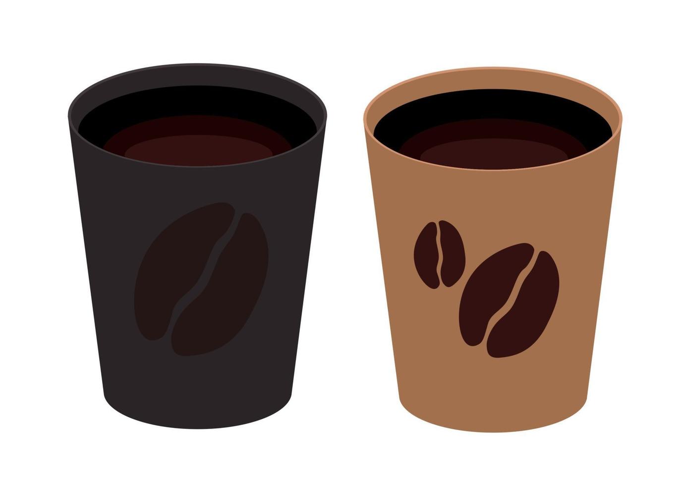 taza simple de icono de café negro vector