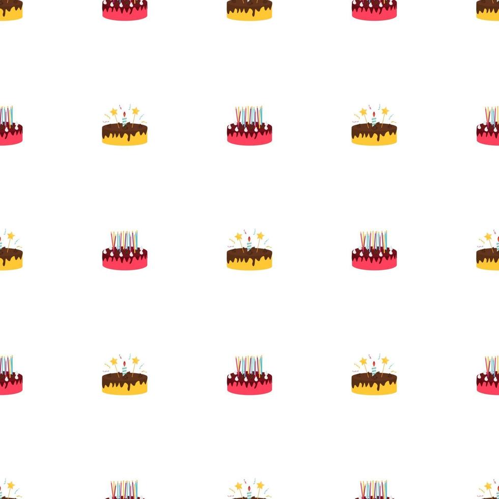 Birthday Seamless Pattern Background with Cake vector