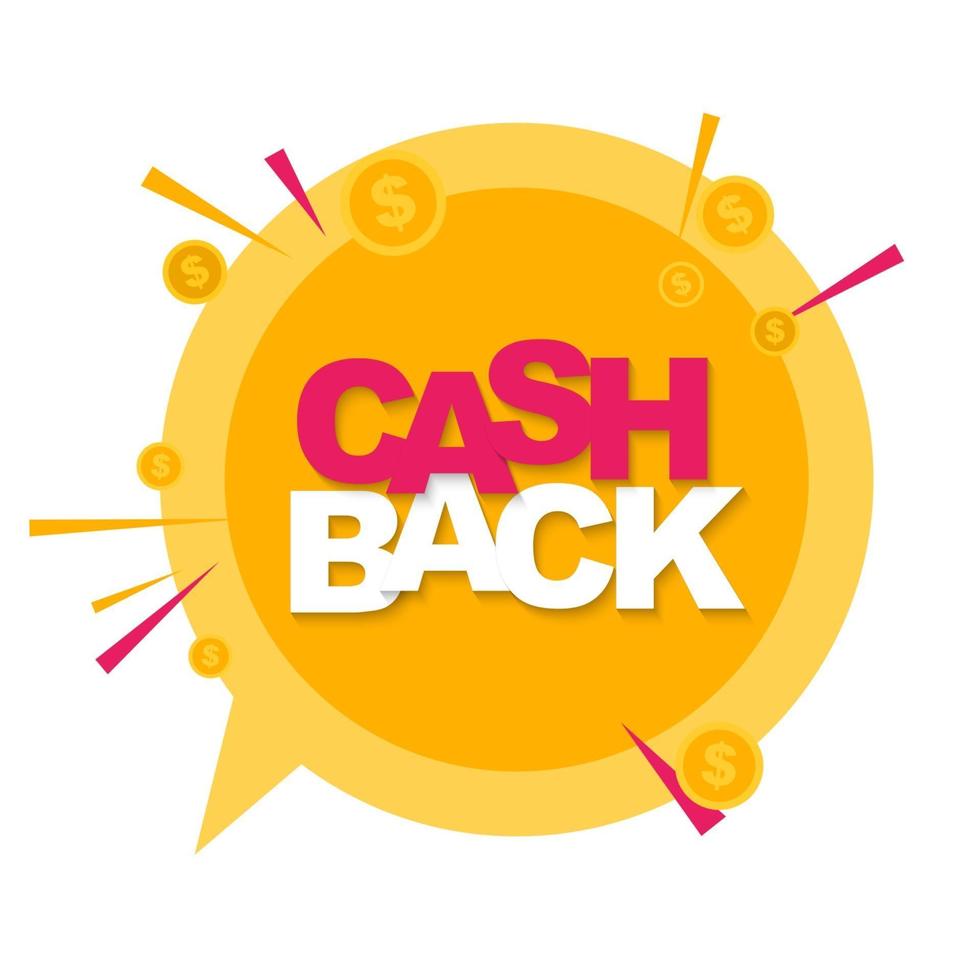 Money cashback poster with gold dollar coins vector