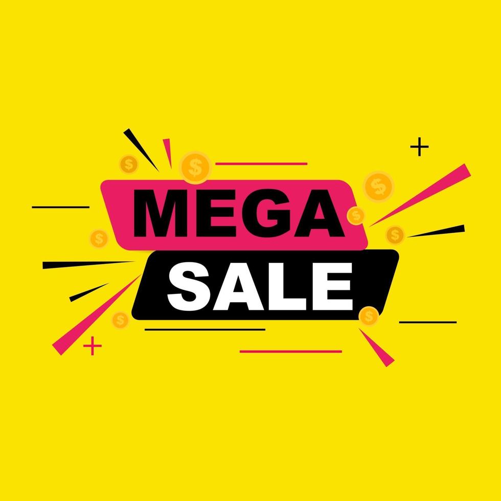 Abstract mega sale poster vector