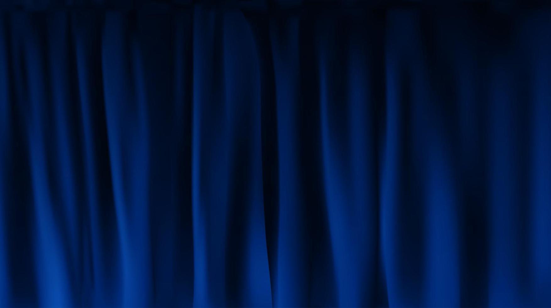 Realistic colorful blue velvet curtain folded vector