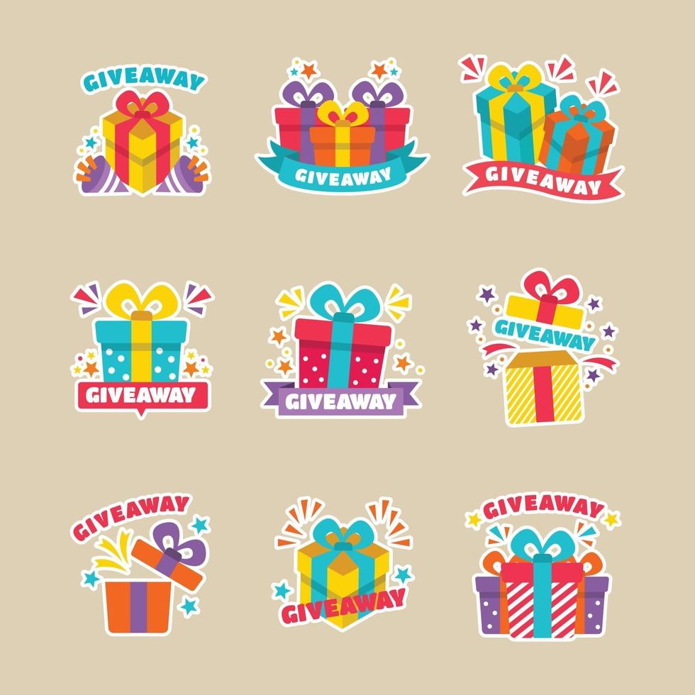 Set of Give Away Stickers vector