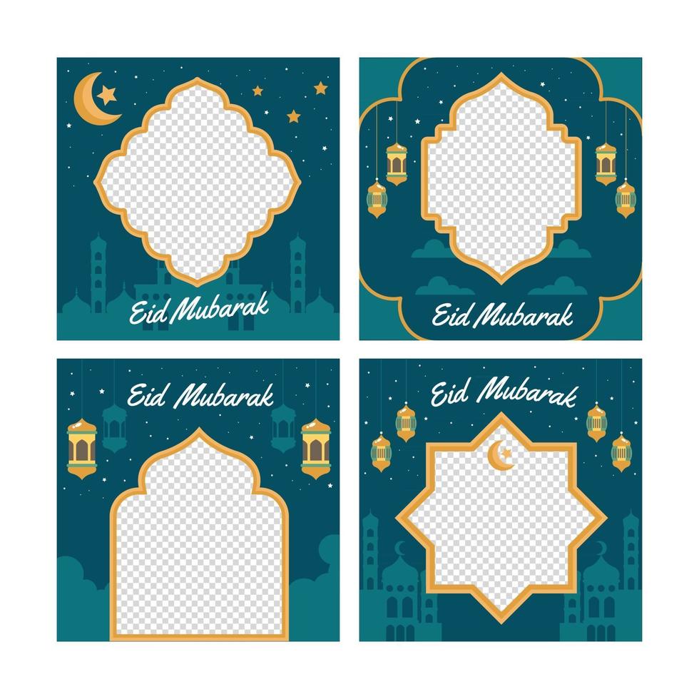 Set of Eid Mubarak Frames vector