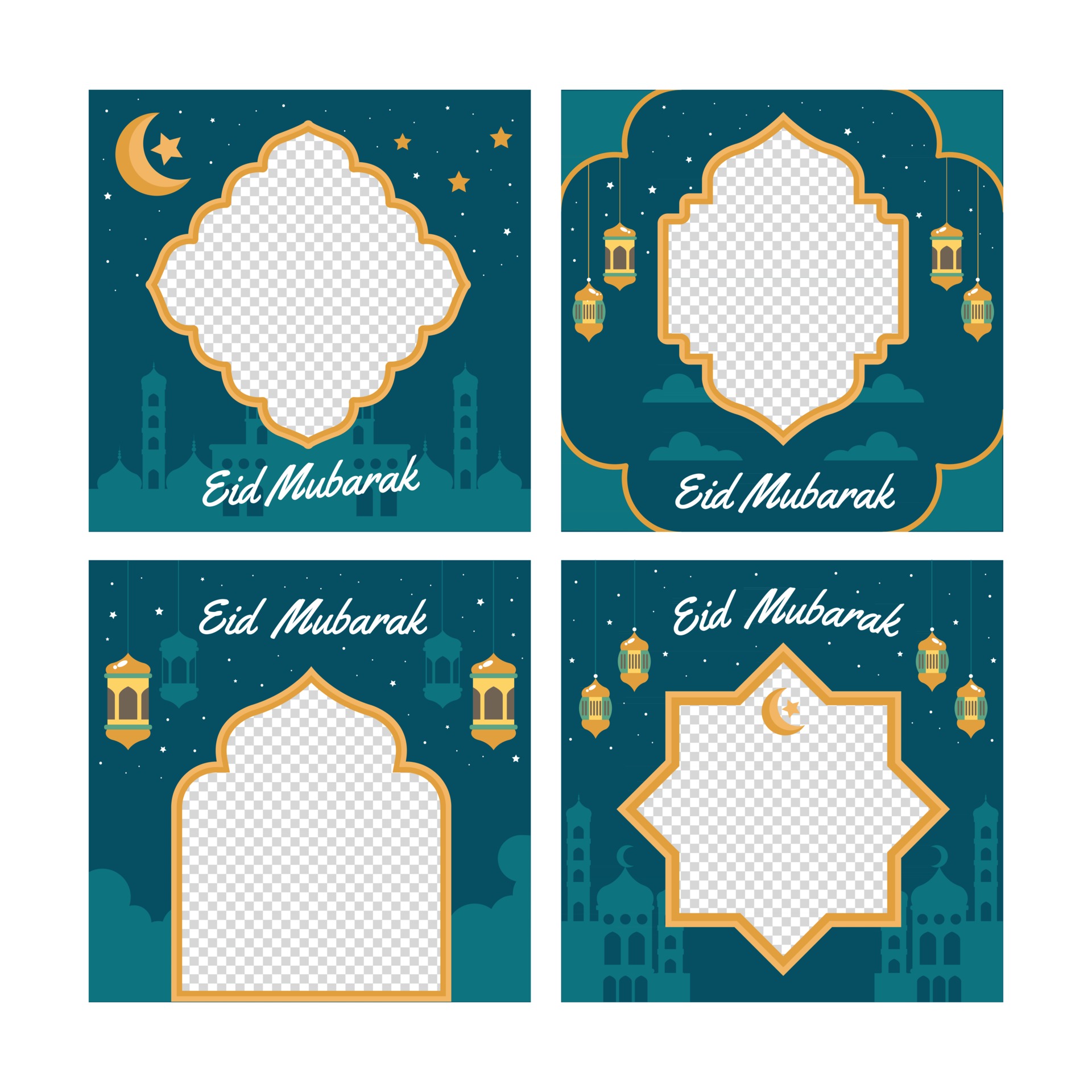 Set of Eid Mubarak Frames 2463046 Vector Art at Vecteezy
