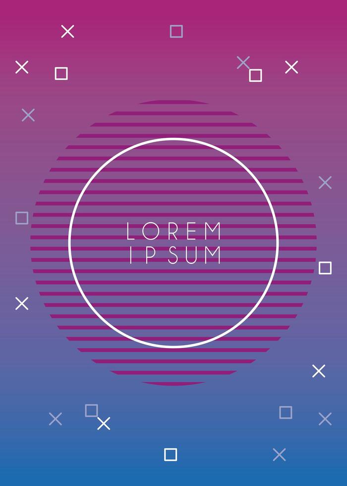 vivid paint blue and pink colors with circular frame background vector