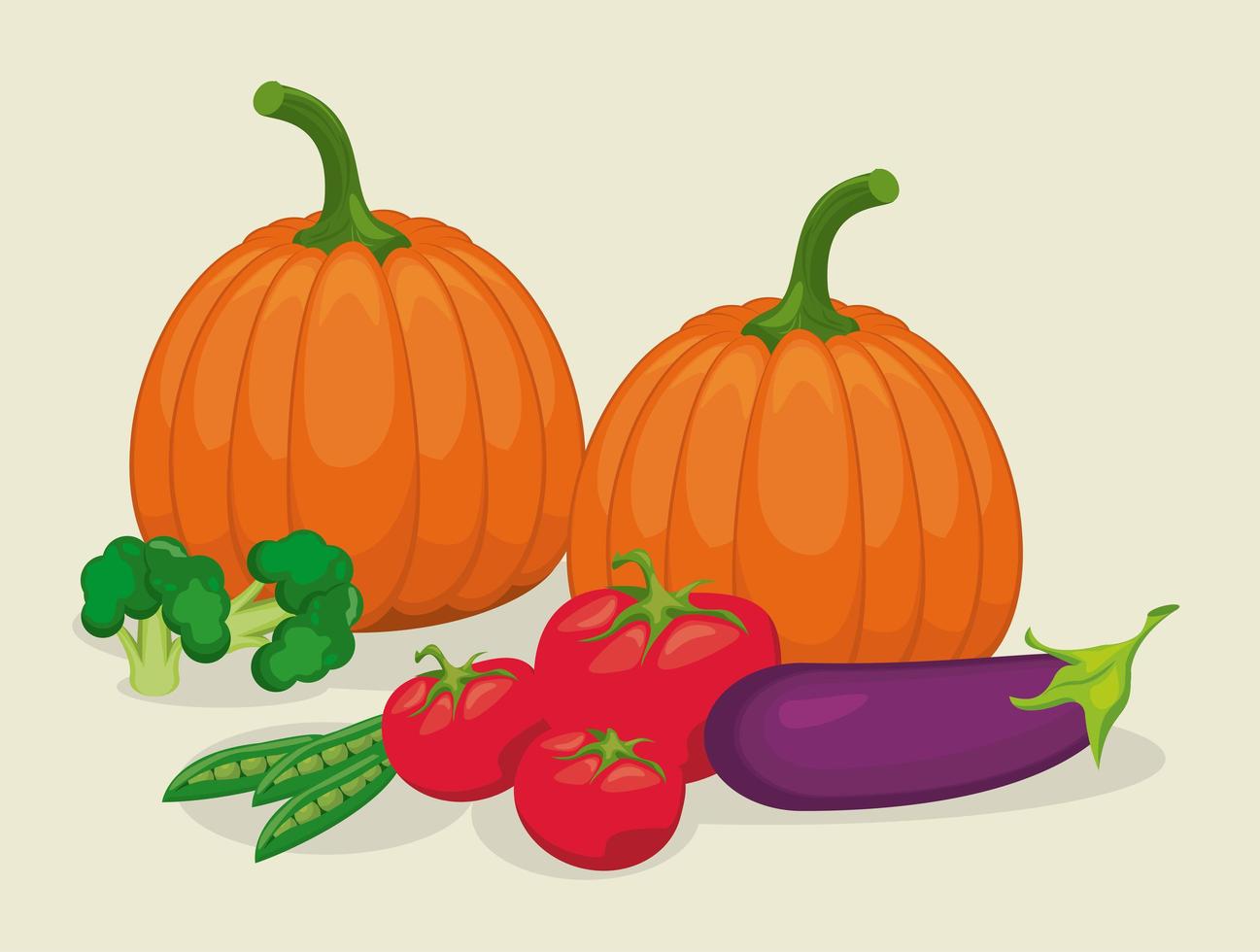 local fresh vegetables in background color beige vector