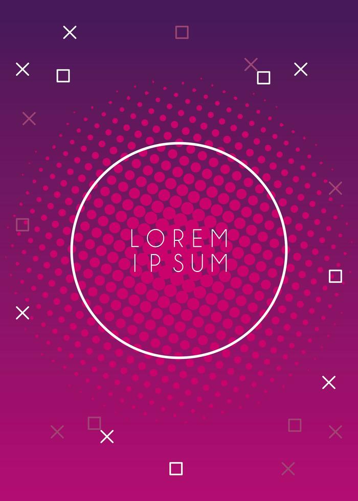 vivid paint pink colors with circular frame background vector