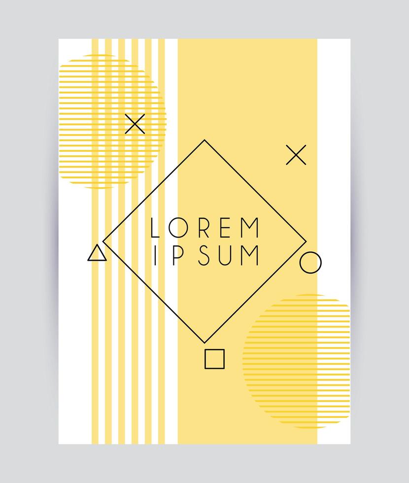 diamond frame with abstract banner modern poster vector
