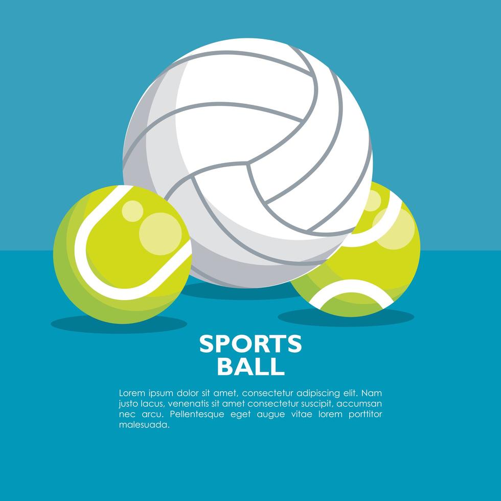 set of sports balls equipment icons vector