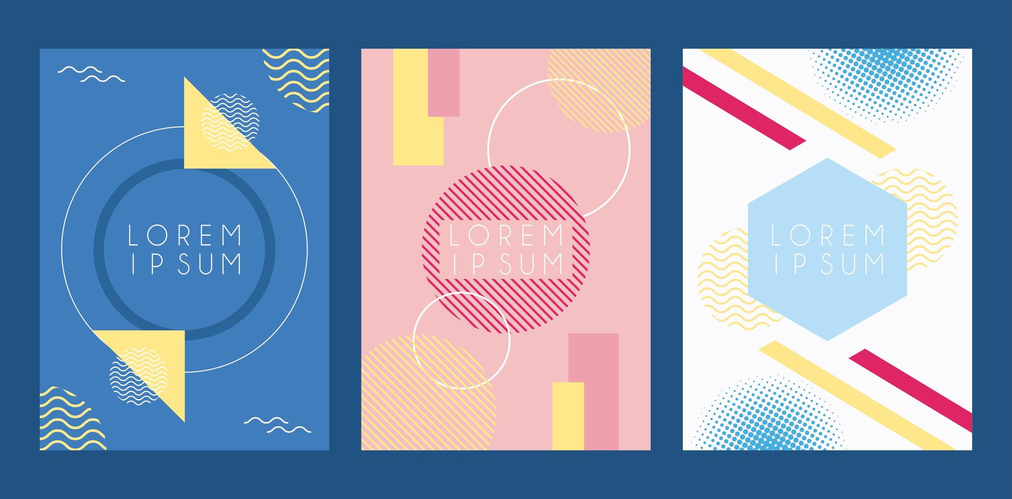 geometric figures with abstract banner modern poster vector