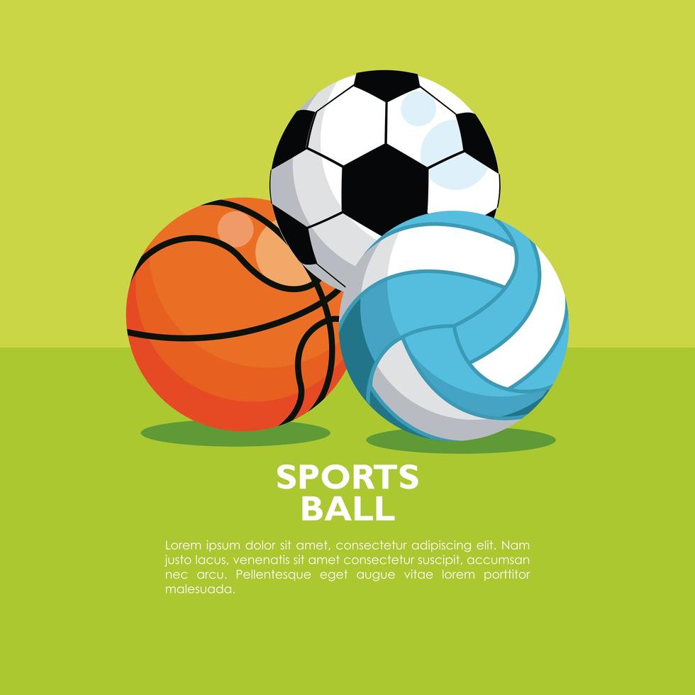 set of sports balls equipment icons vector
