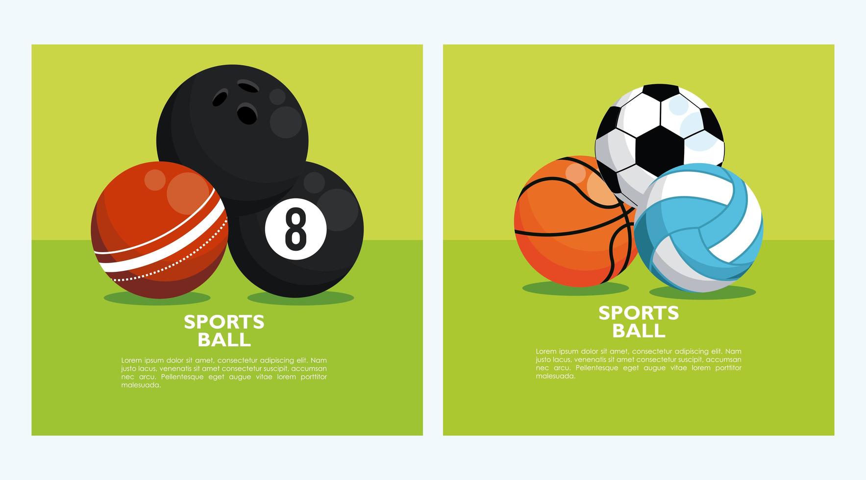 Conjunto de iconos de equipos de balones deportivos vector