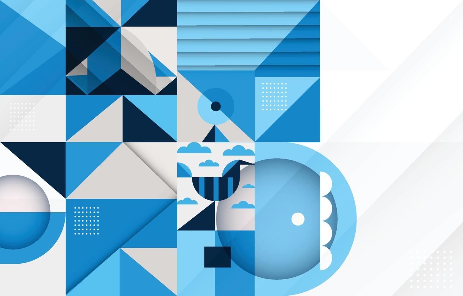 Abstract Geometric Blue Composition Background vector