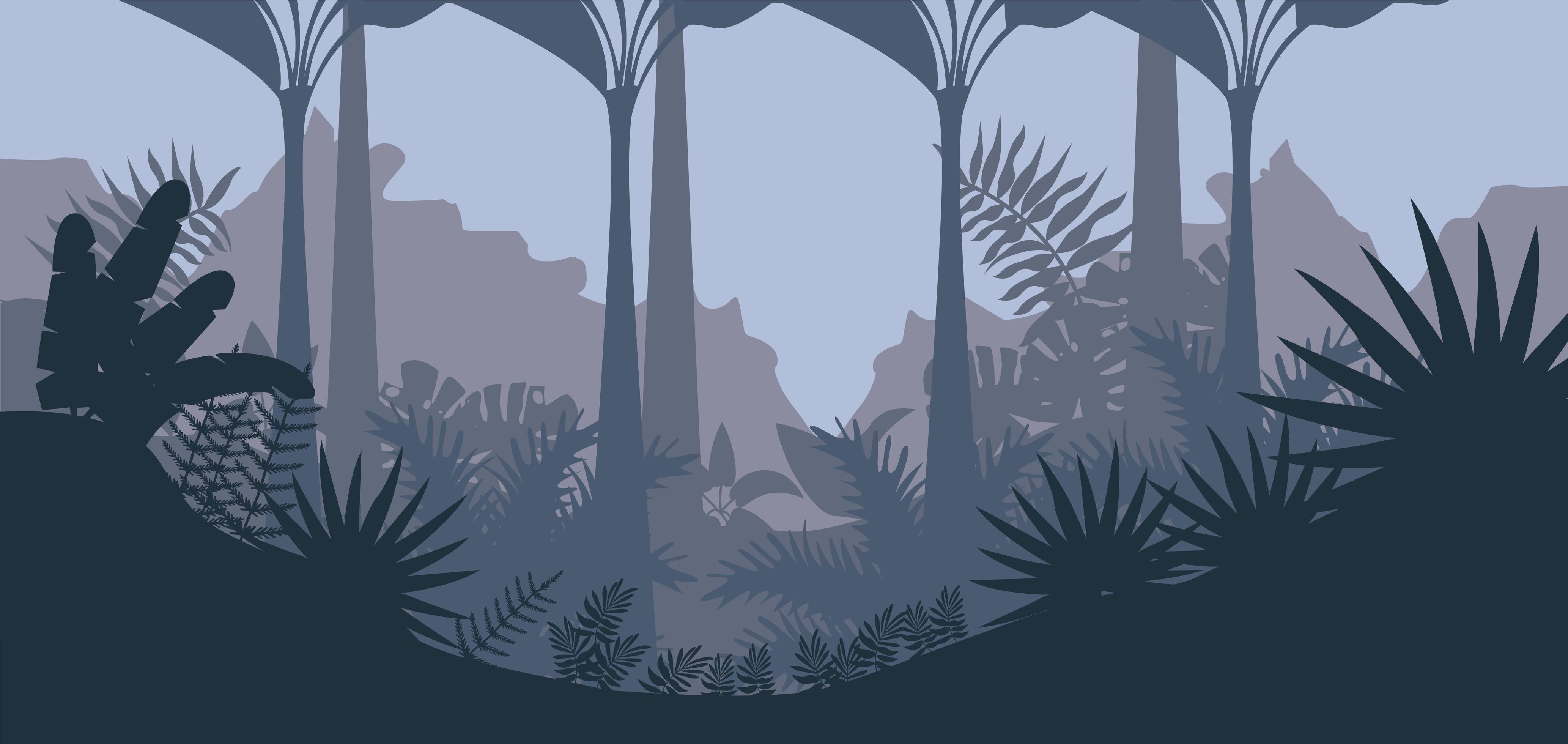 jungle wild nature gray landscape scene 2463473 Vector Art at Vecteezy