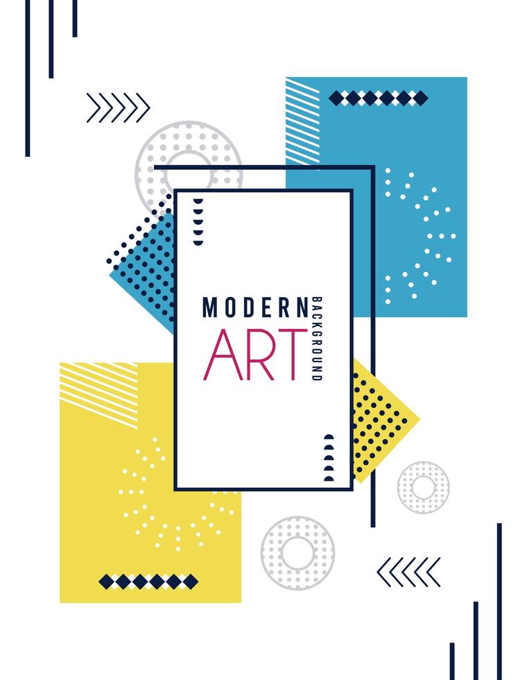 modern art lettering in white and colors memphis background vector