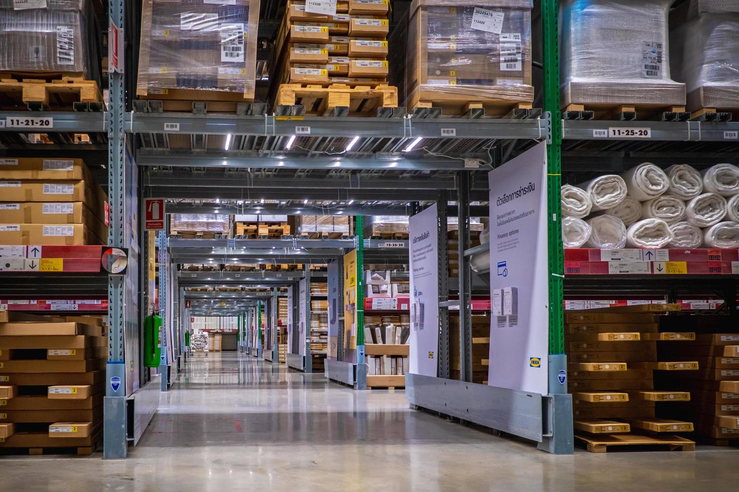 Warehouse aisle in an IKEA store photo