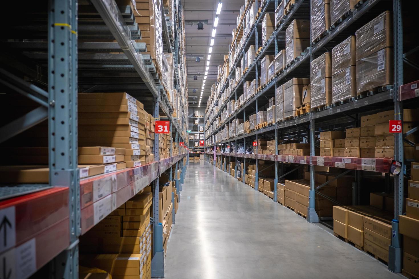 Warehouse aisle in an IKEA store photo