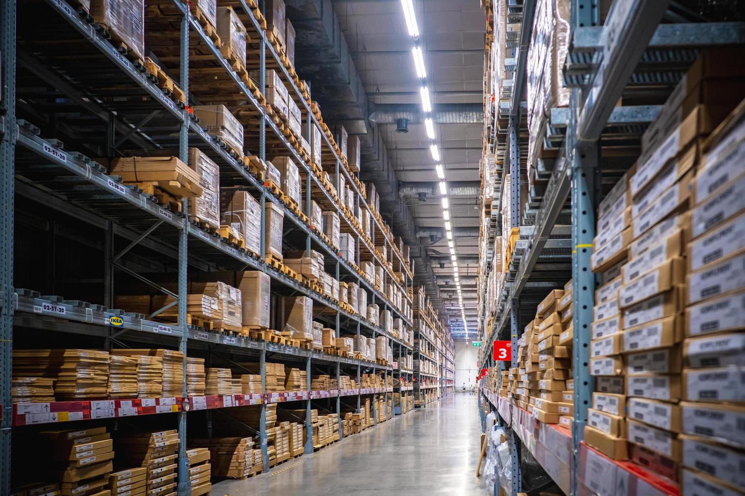 Warehouse aisle in an IKEA store photo