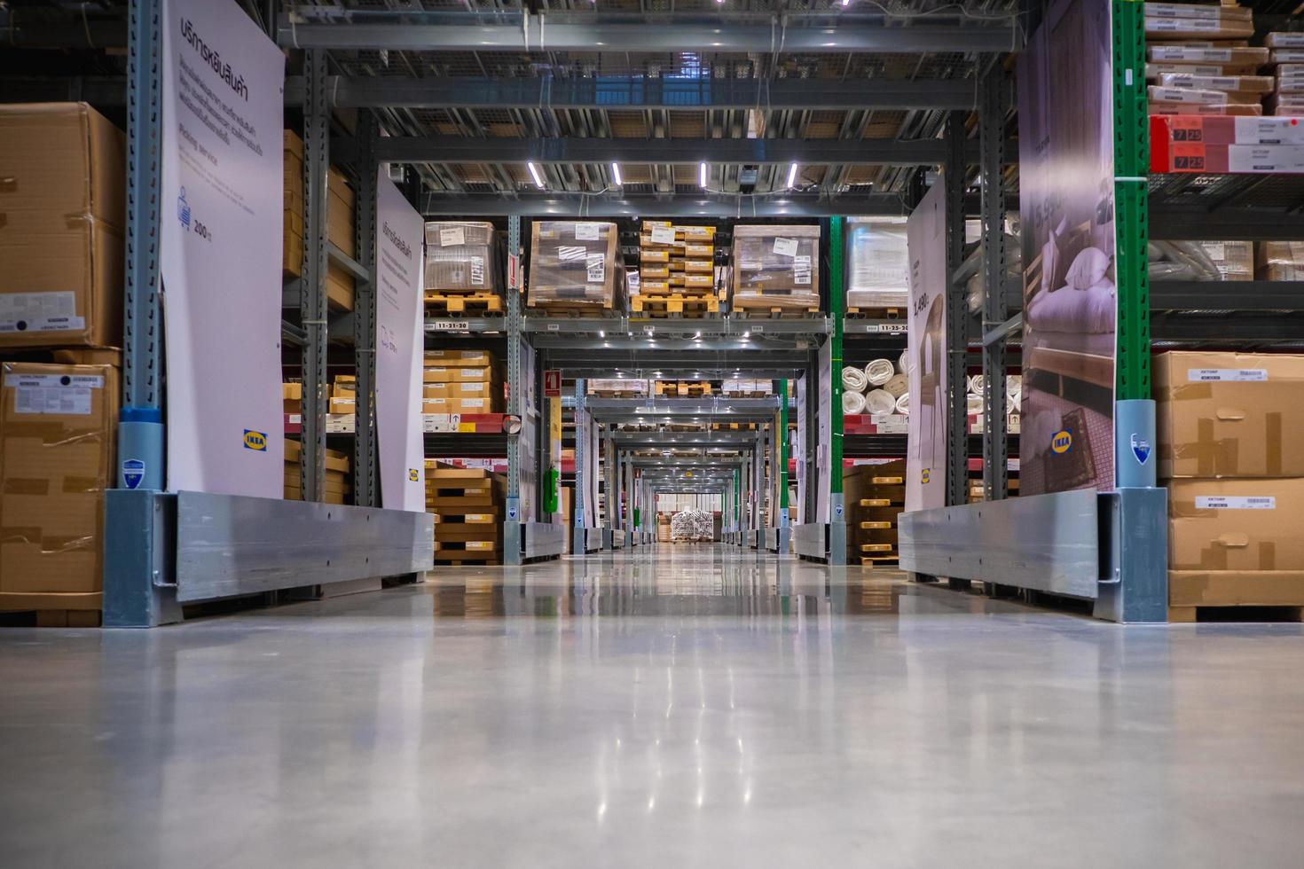 Warehouse aisle in an IKEA store photo