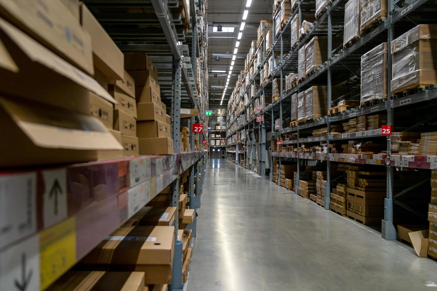 Warehouse aisle in an IKEA store IKEA is the world largest furniture retailer photo
