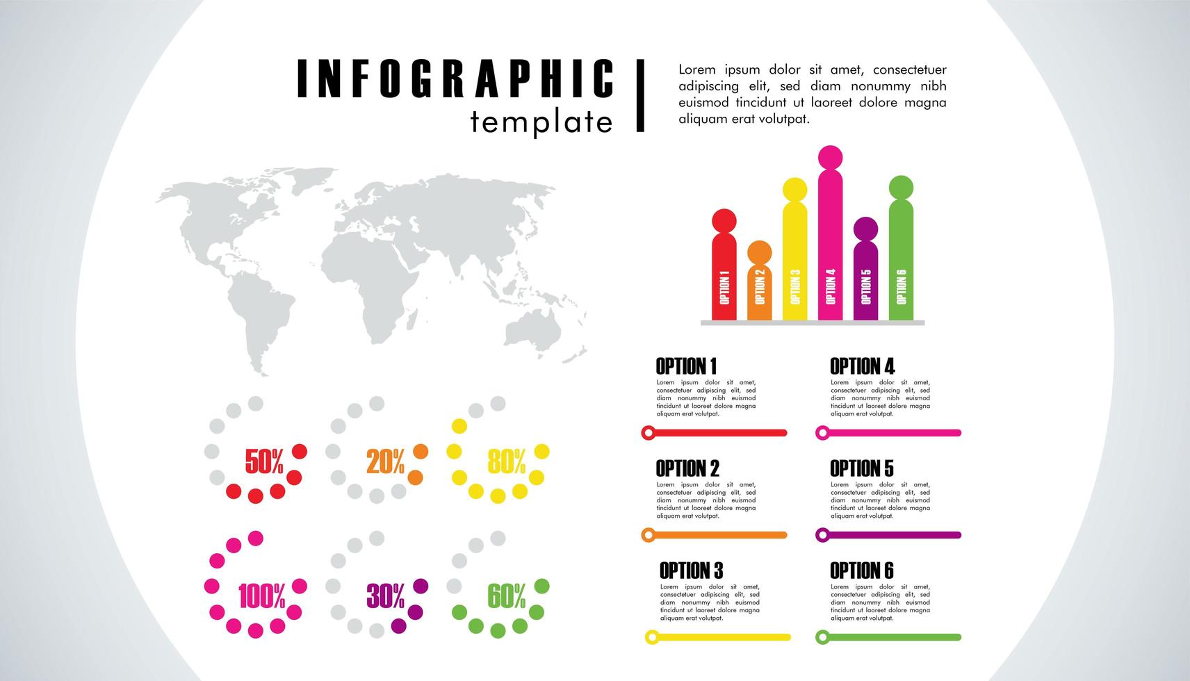 infographic template statistics with earth planet maps vector