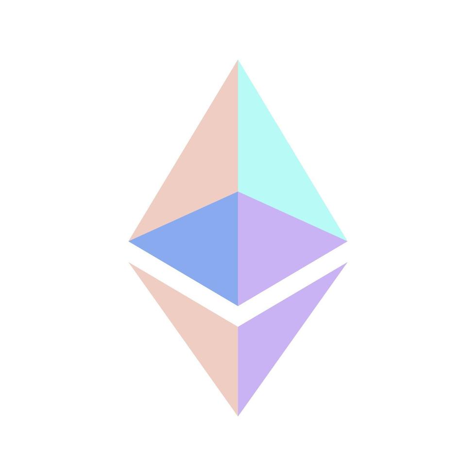 Ethereum logo color vector crypto currency symbol isolated