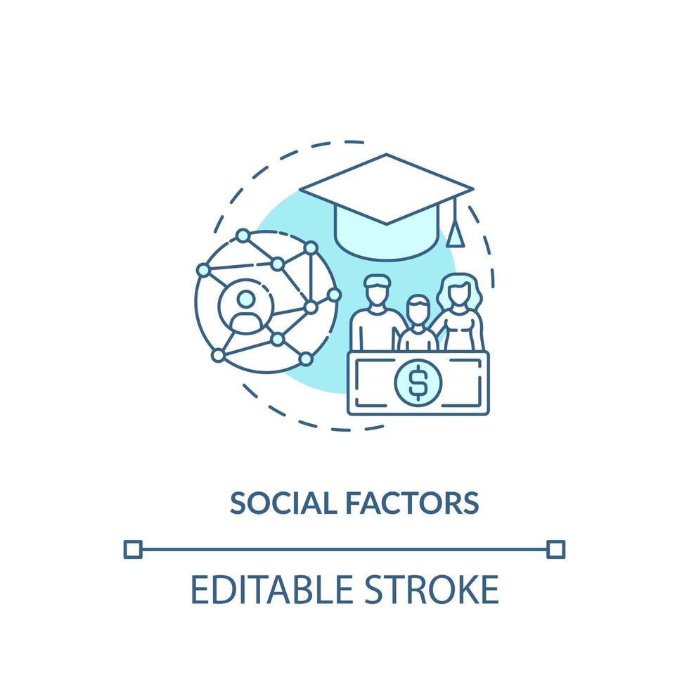 Social factors concept icon vector