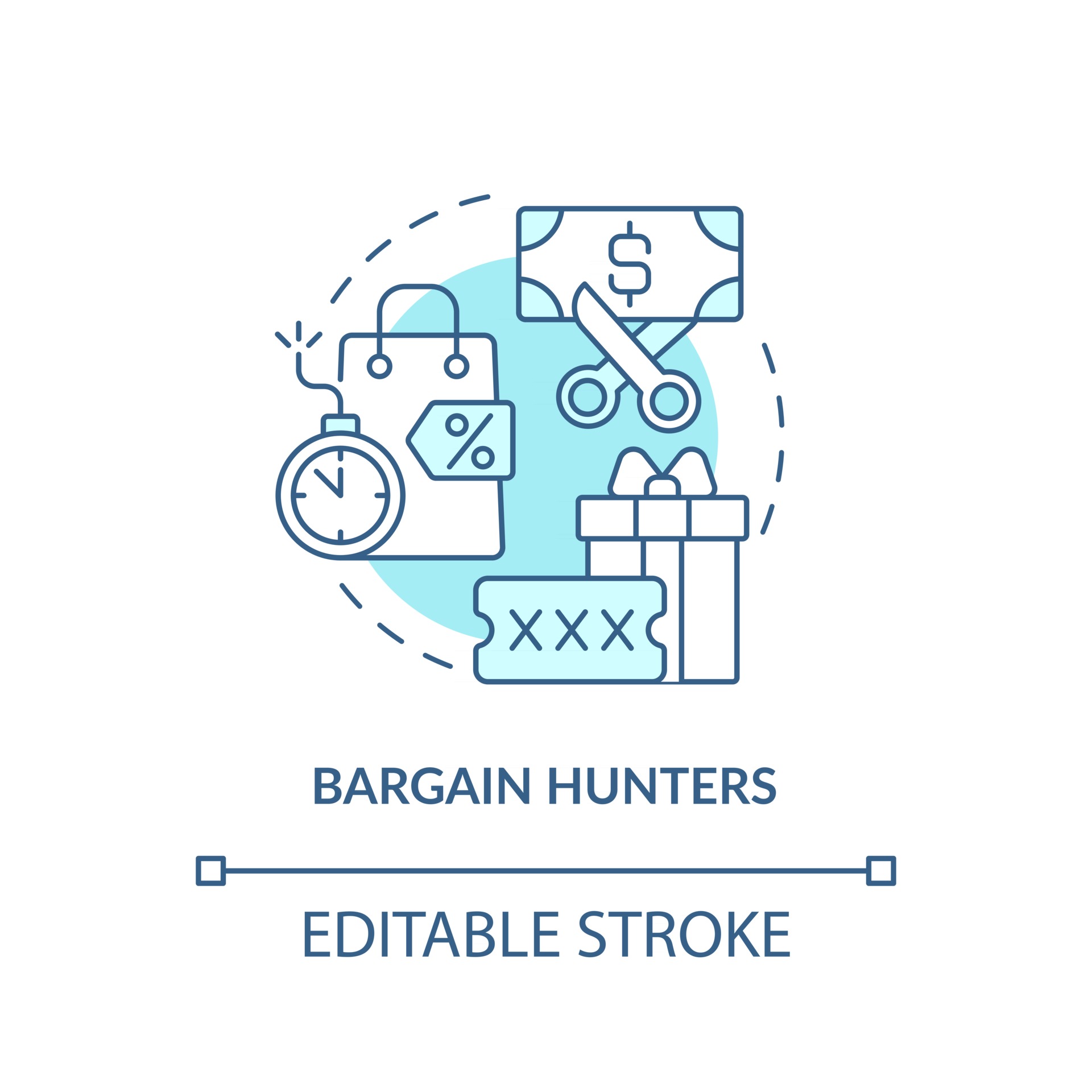 Bargain hunters concept icon 2463921 Vector Art at Vecteezy