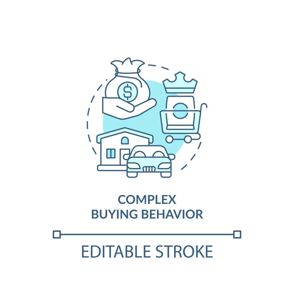 Complex buying behavior concept icon vector
