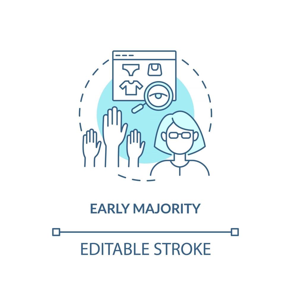 Early majority concept icon vector