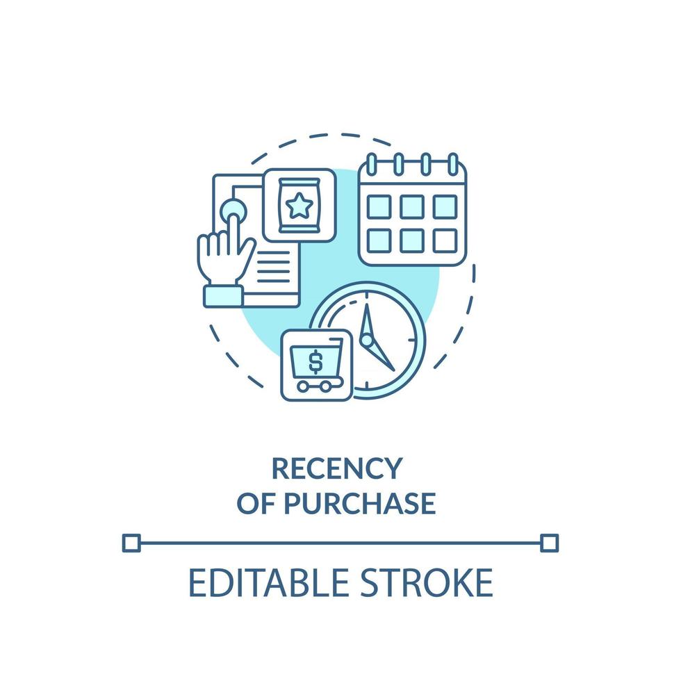 Purchase recency concept icon vector