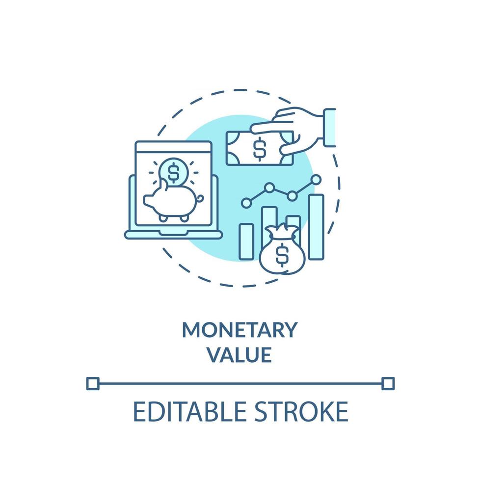 Monetary value concept icon vector