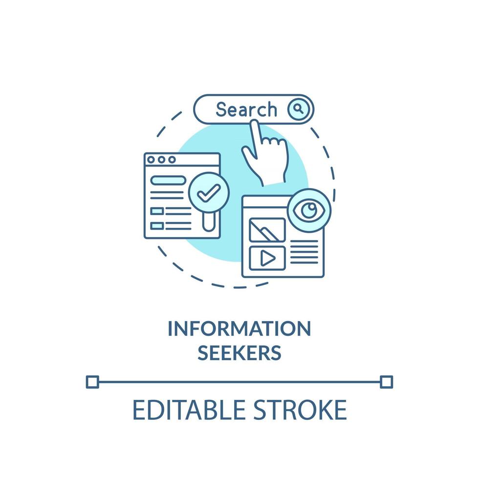 Information seekers concept icon vector