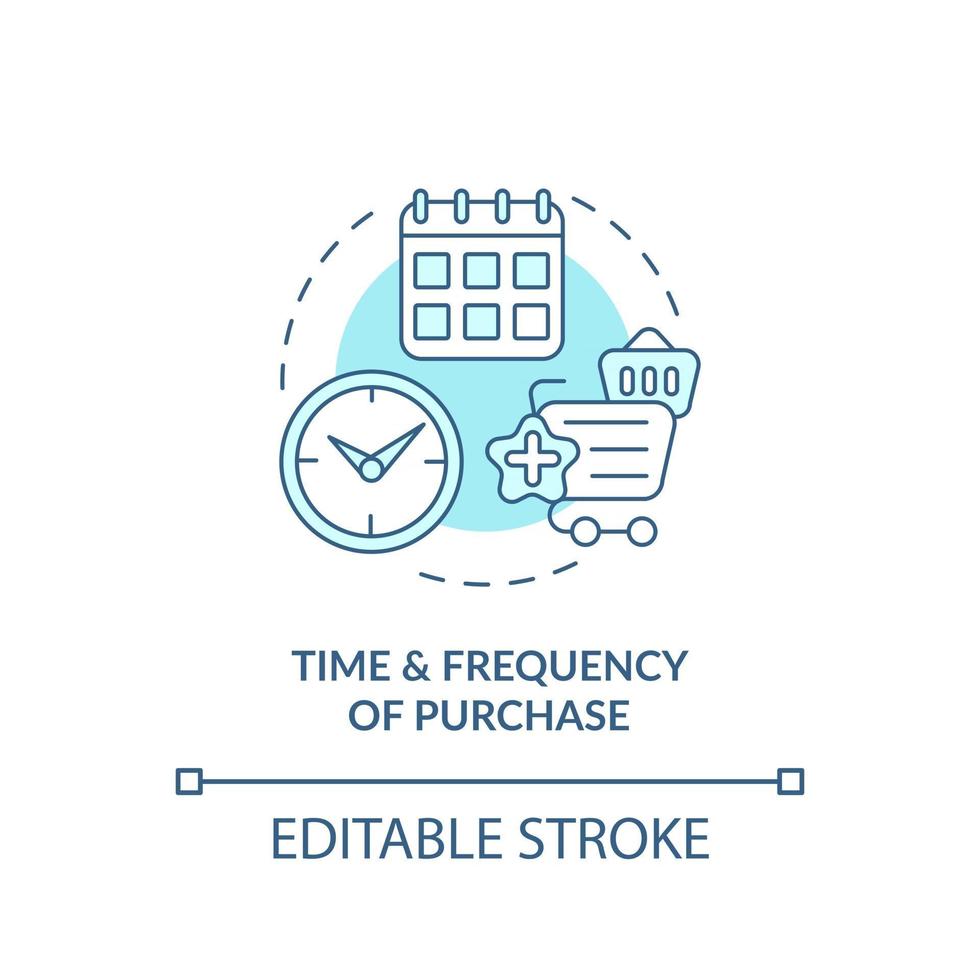 Purchase time and frequency concept icon vector