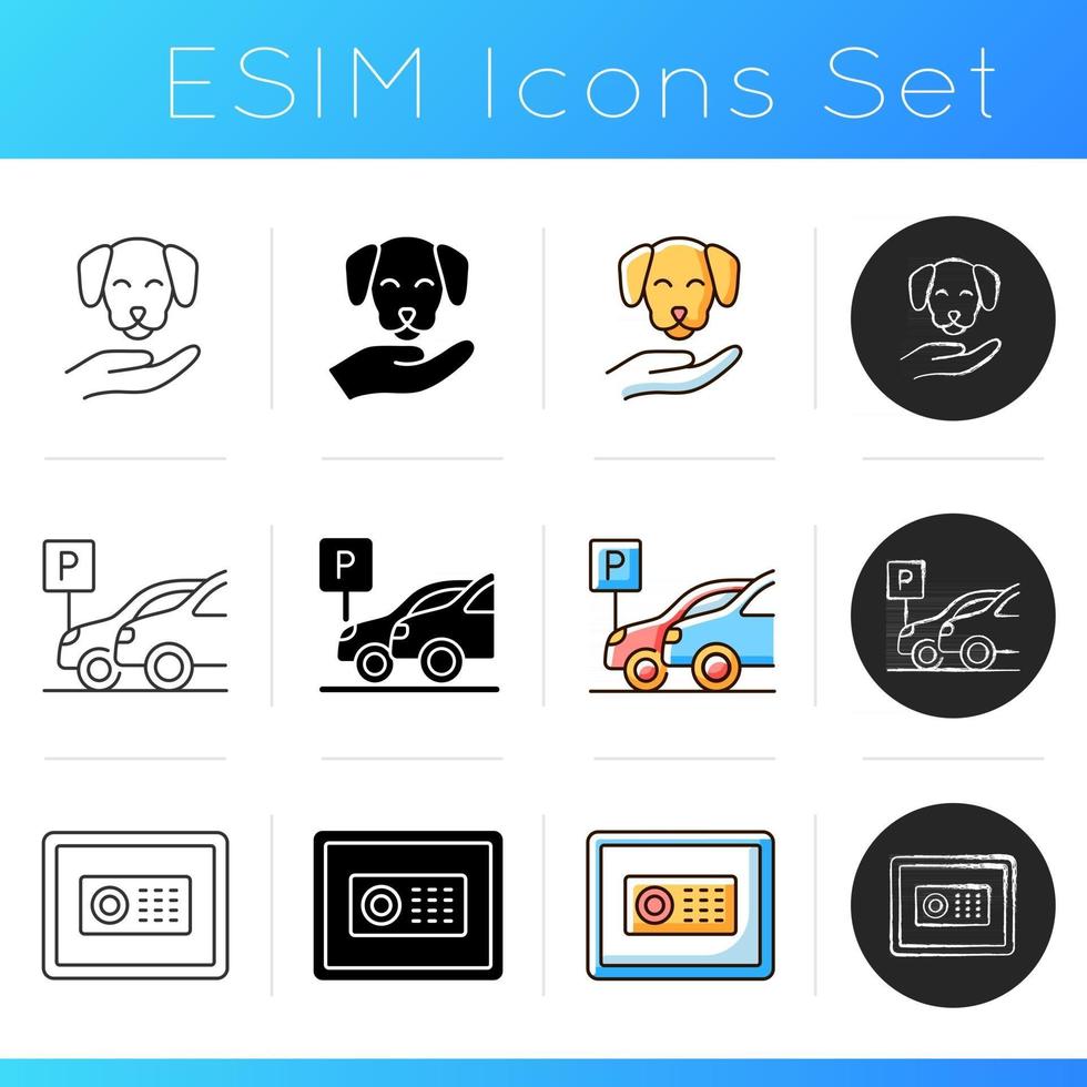 Hotel services icons set vector