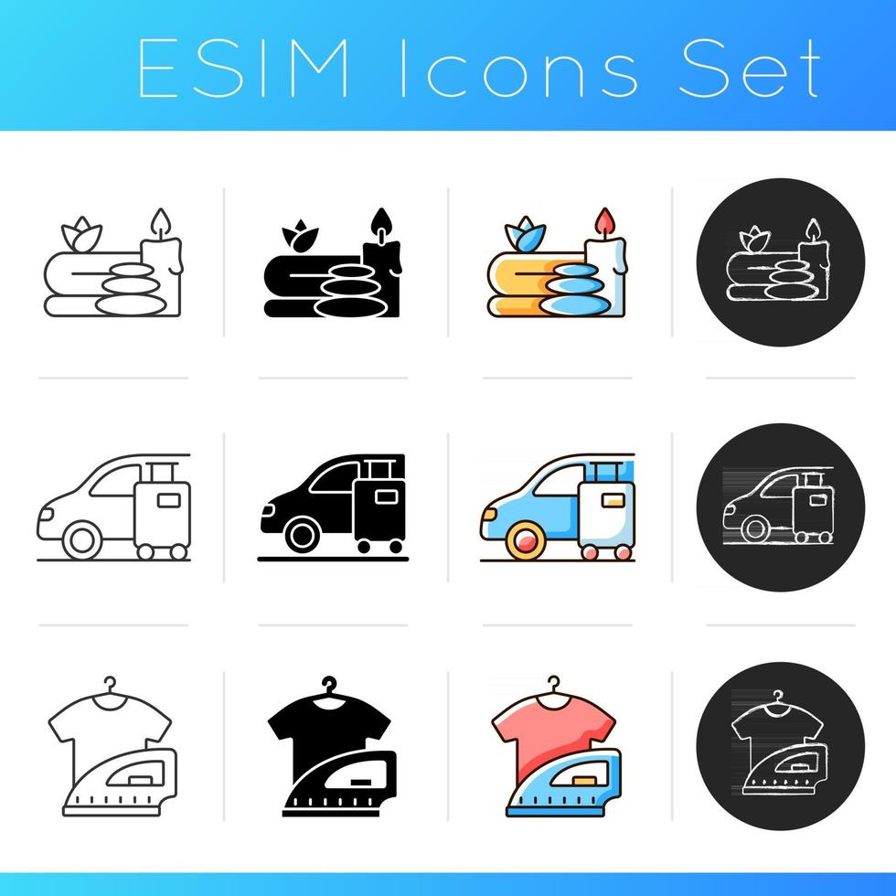 Hotel services icons set vector