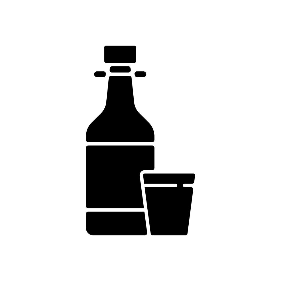 Soju black glyph icon vector