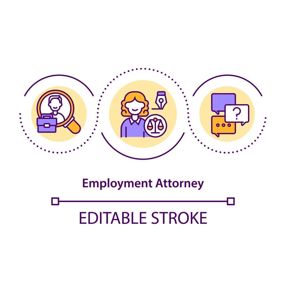 Employment attorney concept icon vector